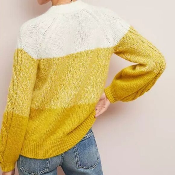 Anthropologie Second Female Nord Ombré Cable Knit Sweater Large Cozy Comfy - Picture 2 of 12